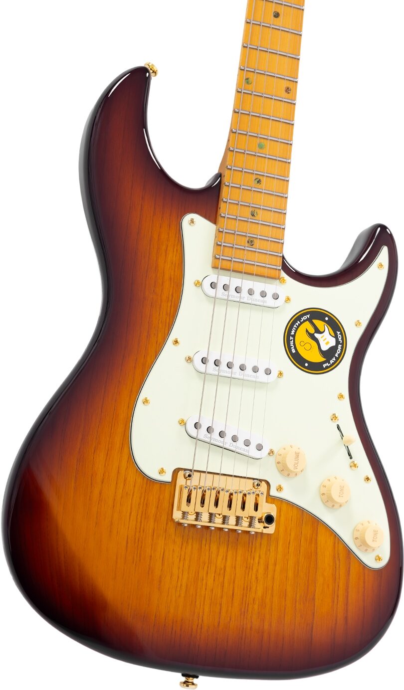 Sire Larry Carlton S10 SSS Electric Guitar (with Case), Tobacco Sunburst, Action Position Back
