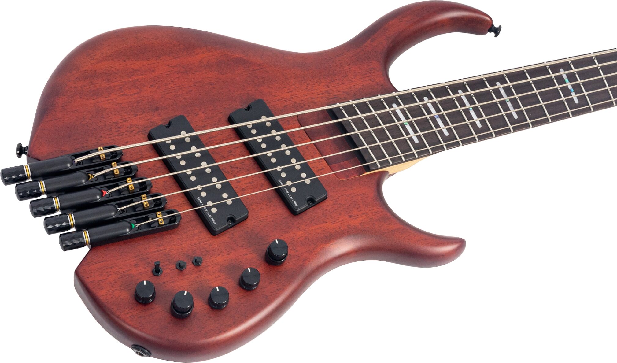 Sire Marcus Miller M6 Headless Electric Bass, 5-String, Mahogany, Action Position Back