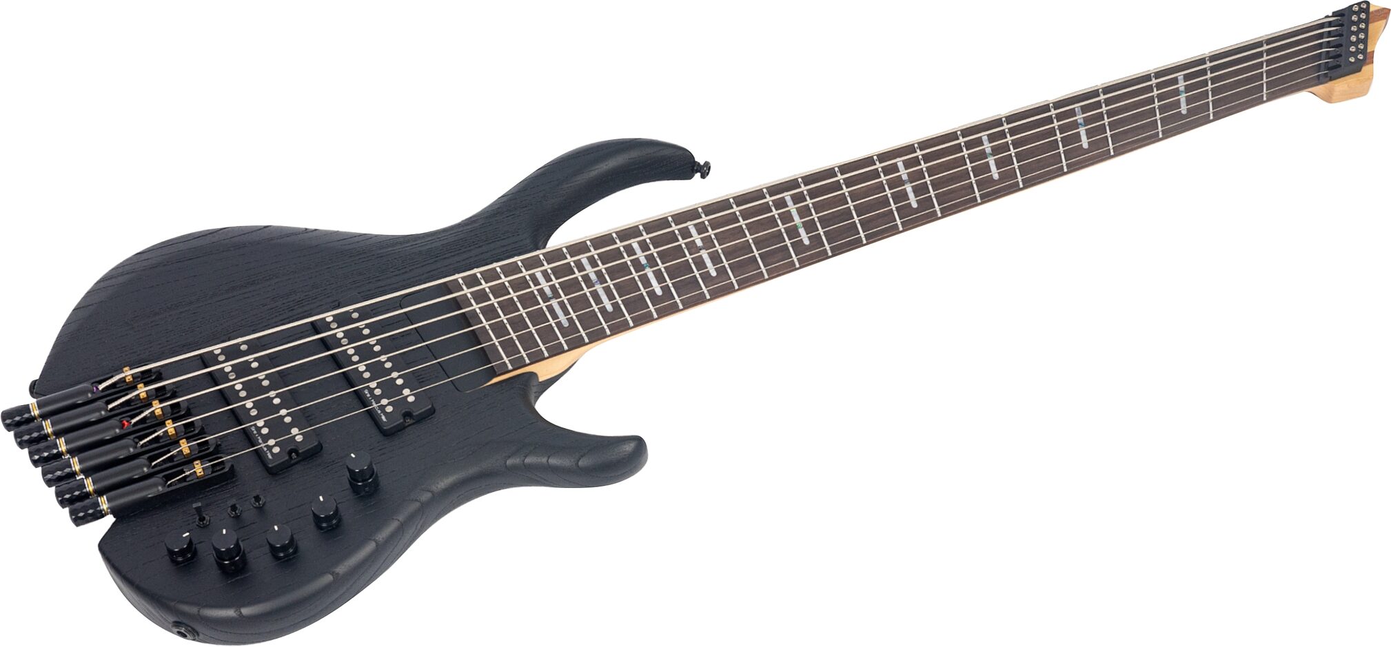 Sire Marcus Miller M6 6-String Headless Electric Bass, Black, Action Position Back