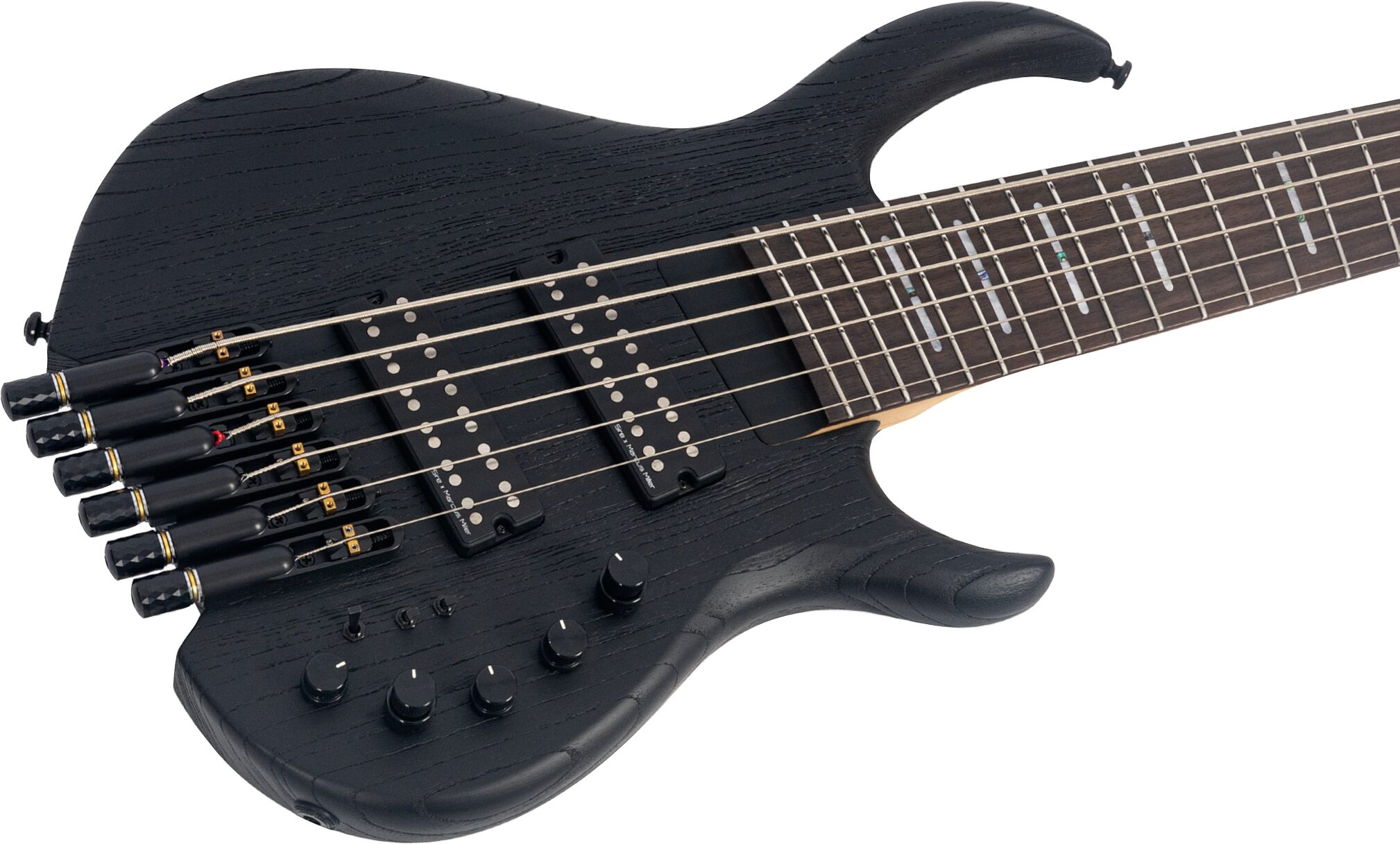 Sire Marcus Miller M6 6-String Headless Electric Bass, Black, Action Position Back
