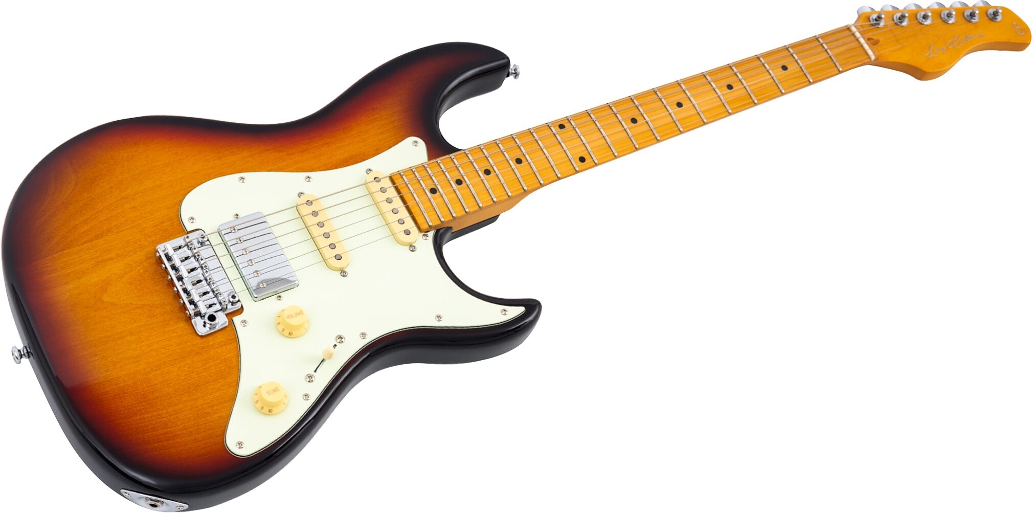 Sire Larry Carlton S5 HSS Electric Guitar, 3-Color Tobacco Sunburst, Action Position Back