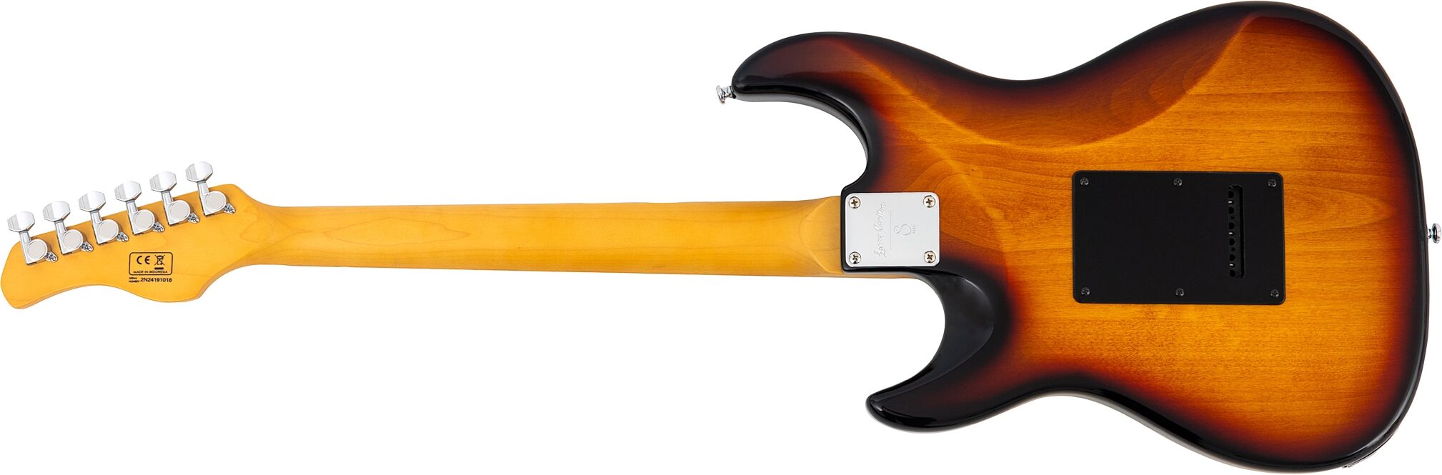 Sire Larry Carlton S5 HSS Electric Guitar, 3-Color Tobacco Sunburst, Action Position Back