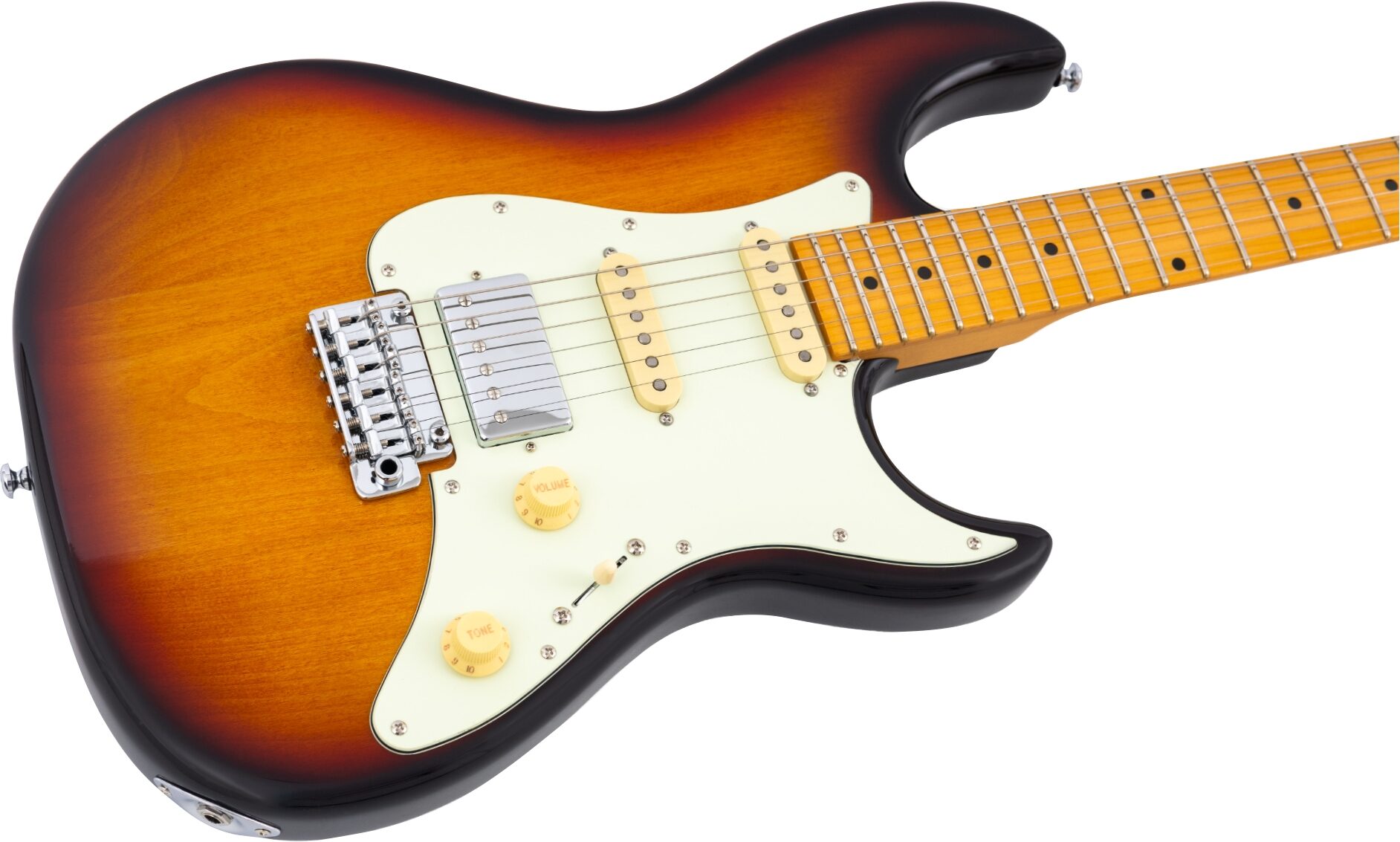 Sire Larry Carlton S5 HSS Electric Guitar, 3-Color Tobacco Sunburst, Action Position Back