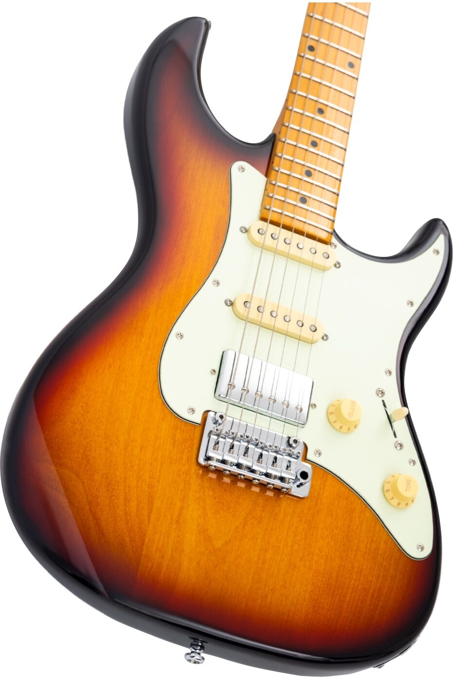 Sire Larry Carlton S5 HSS Electric Guitar, 3-Color Tobacco Sunburst, Action Position Back