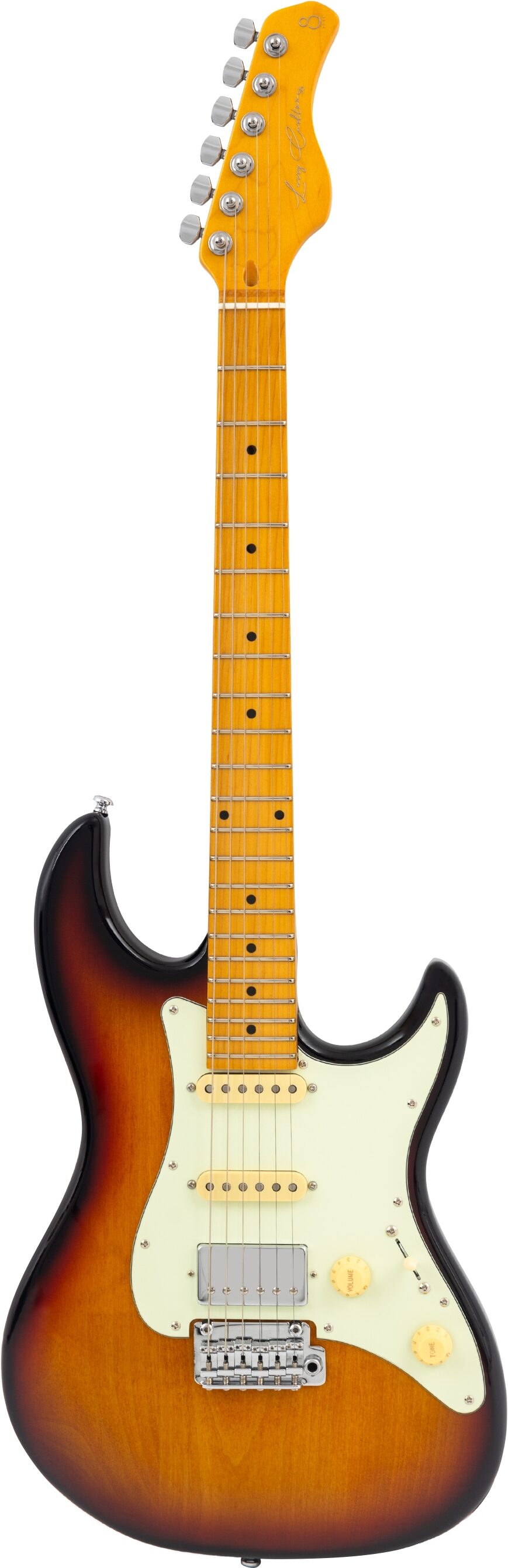 Sire Larry Carlton S5 HSS Electric Guitar, 3-Color Tobacco Sunburst, Action Position Back