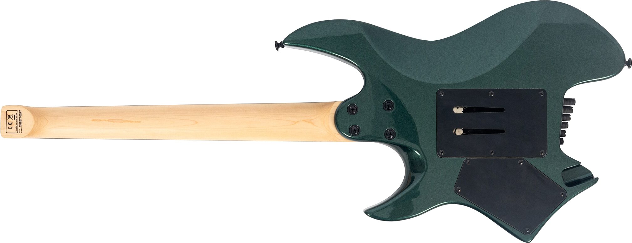 Sire Larry Carlton X6 Headless Electric Guitar (with Gig Bag), Green, Action Position Back
