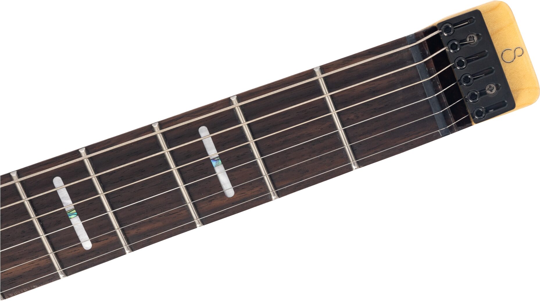 Sire Larry Carlton X6 Headless Electric Guitar (with Gig Bag), Green, Action Position Back