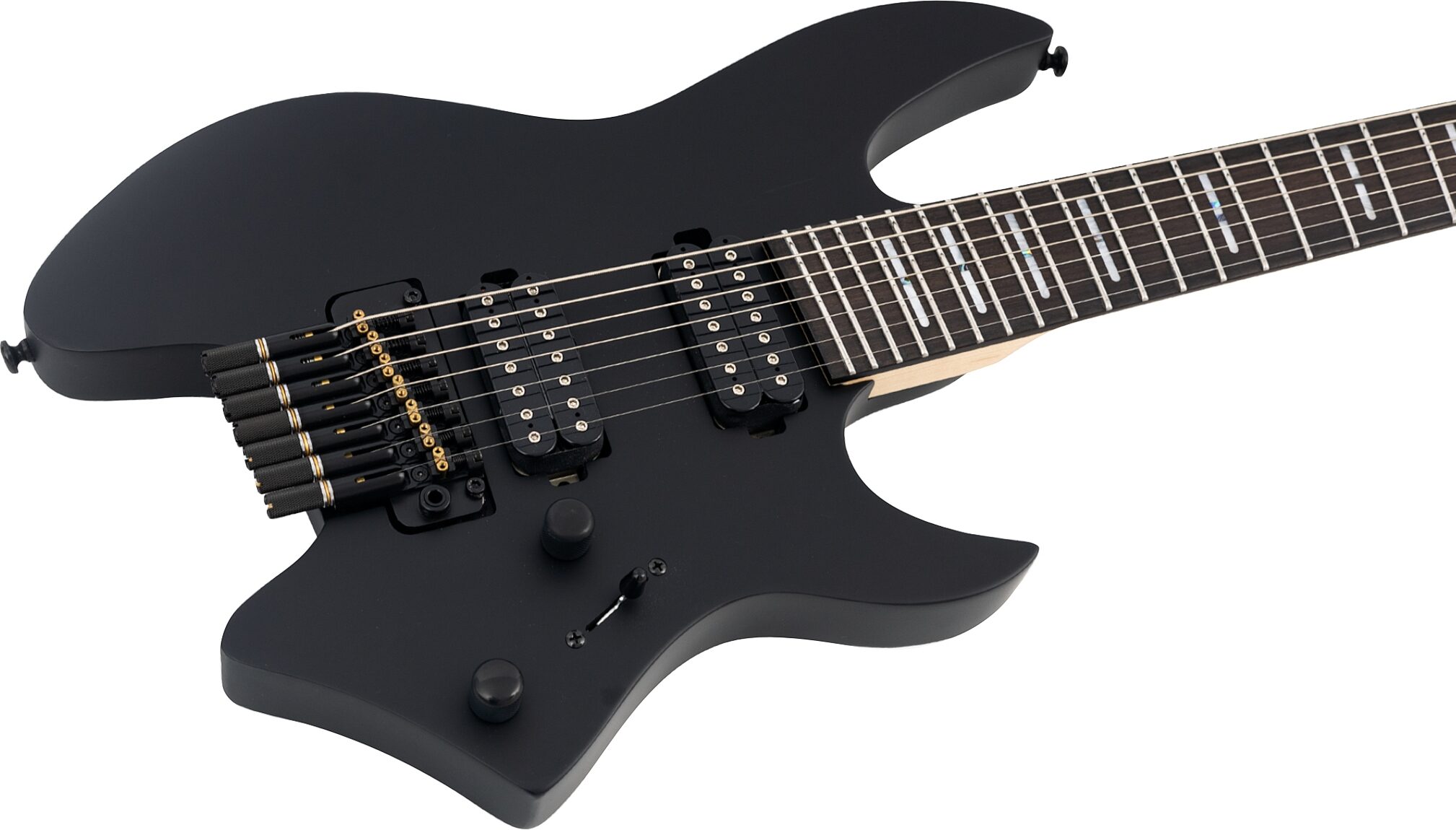 Sire Larry Carlton X6 Headless Electric Guitar, 7-String, Black, Action Position Back