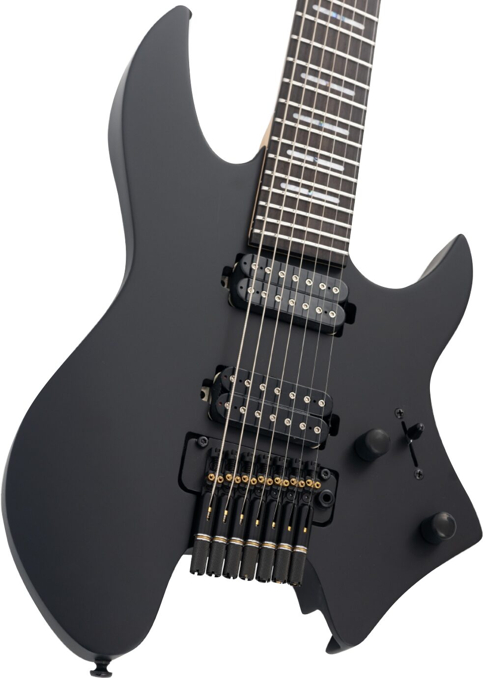 Sire Larry Carlton X6 Headless Electric Guitar, 7-String, Black, Action Position Back