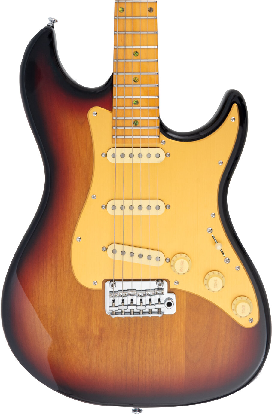 Sire Larry Carlton S7 New Gen Electric Guitar, 3-Tone Sunburst, Action Position Back
