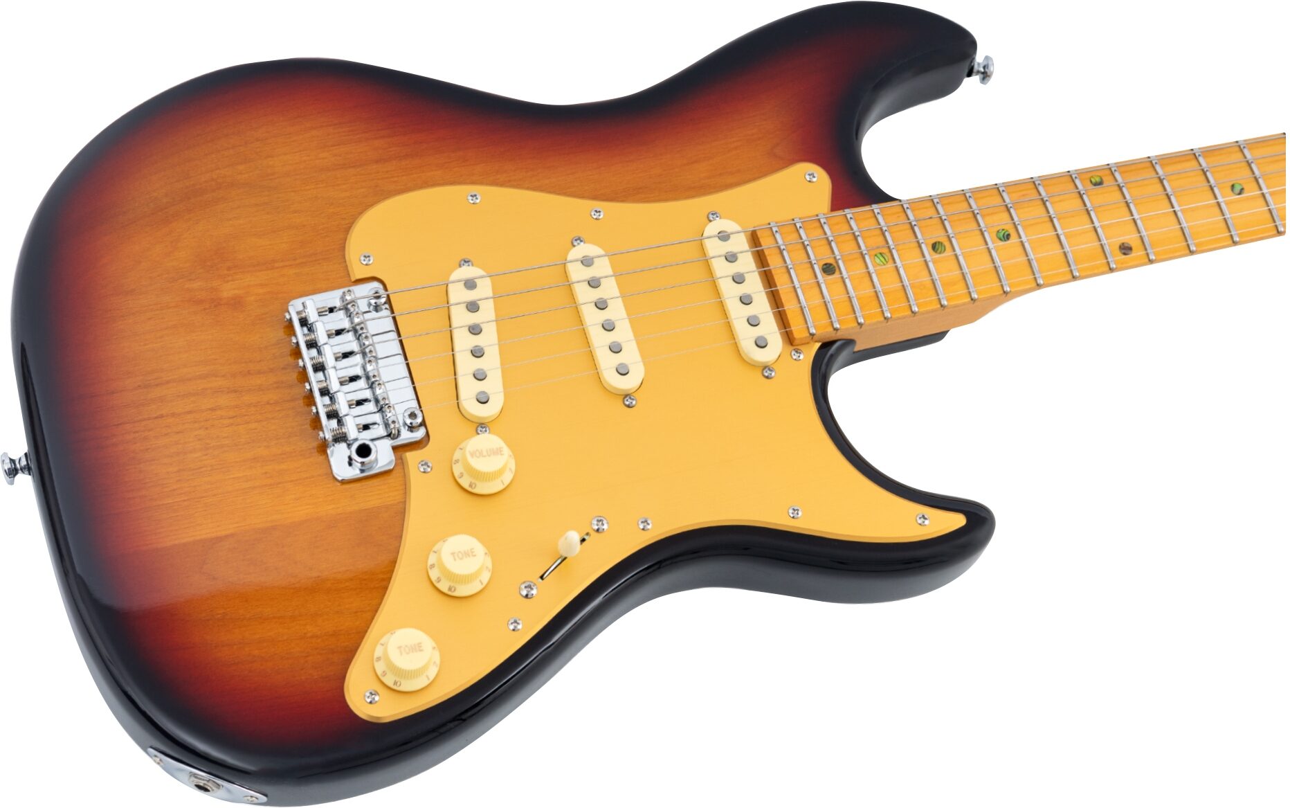 Sire Larry Carlton S7 New Gen Electric Guitar, 3-Tone Sunburst, Action Position Back