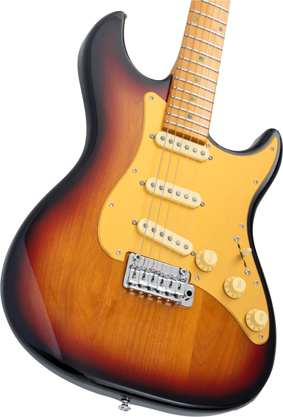 Sire Larry Carlton S7 New Gen Electric Guitar, 3-Tone Sunburst, Action Position Back