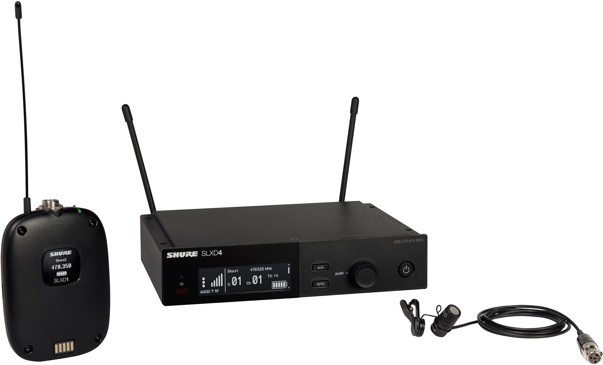 Shure SLXD14/85 Lavalier Wireless Microphone System, Band H55 (514-558 MHz), Main
