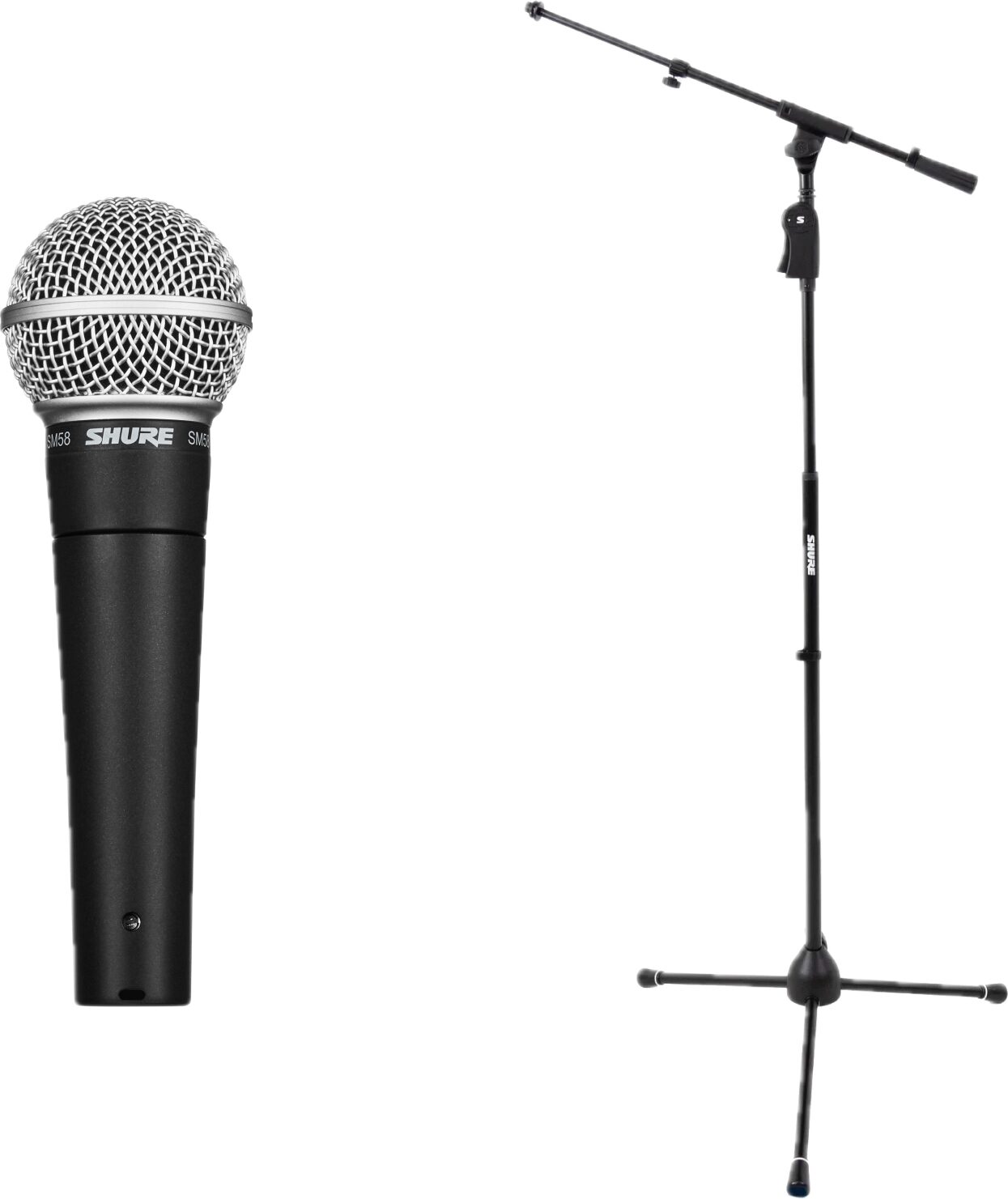 Shure SM58 Dynamic Handheld Microphone, Standard, with Tripod Boom Stand, Main