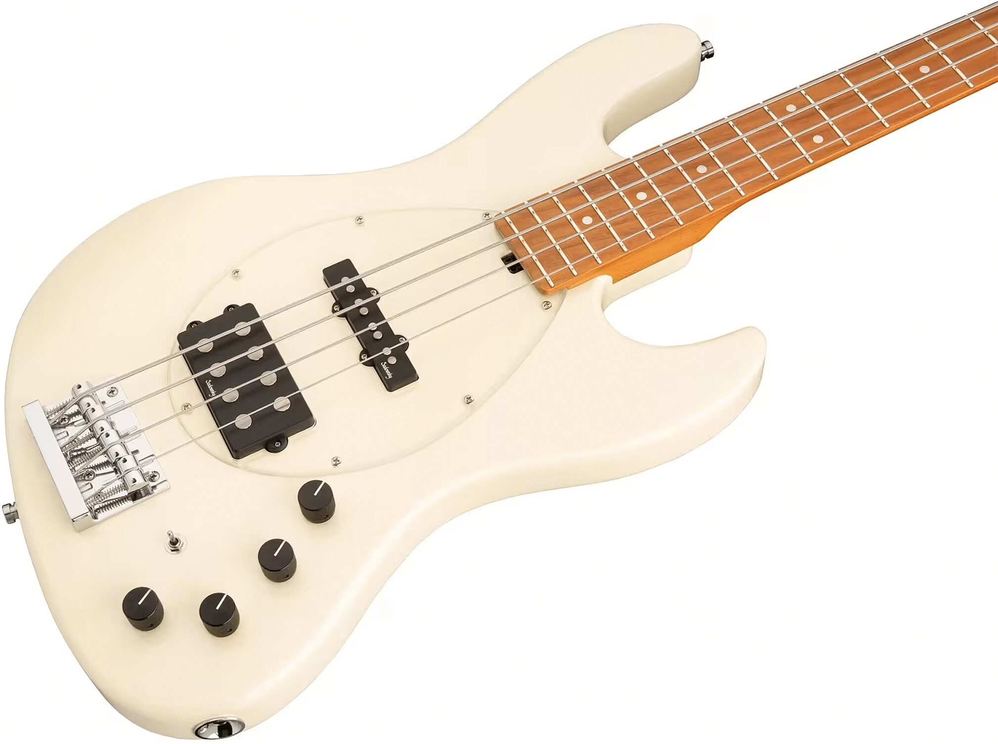 Sadowsky MetroExpress MJ4 Electric Bass, with Maple Fingerboard, Olympic White, Action Position Back