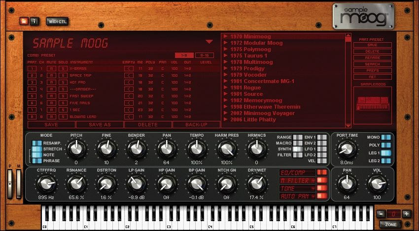 IK Multimedia SampleMoog Software, Screenshot
