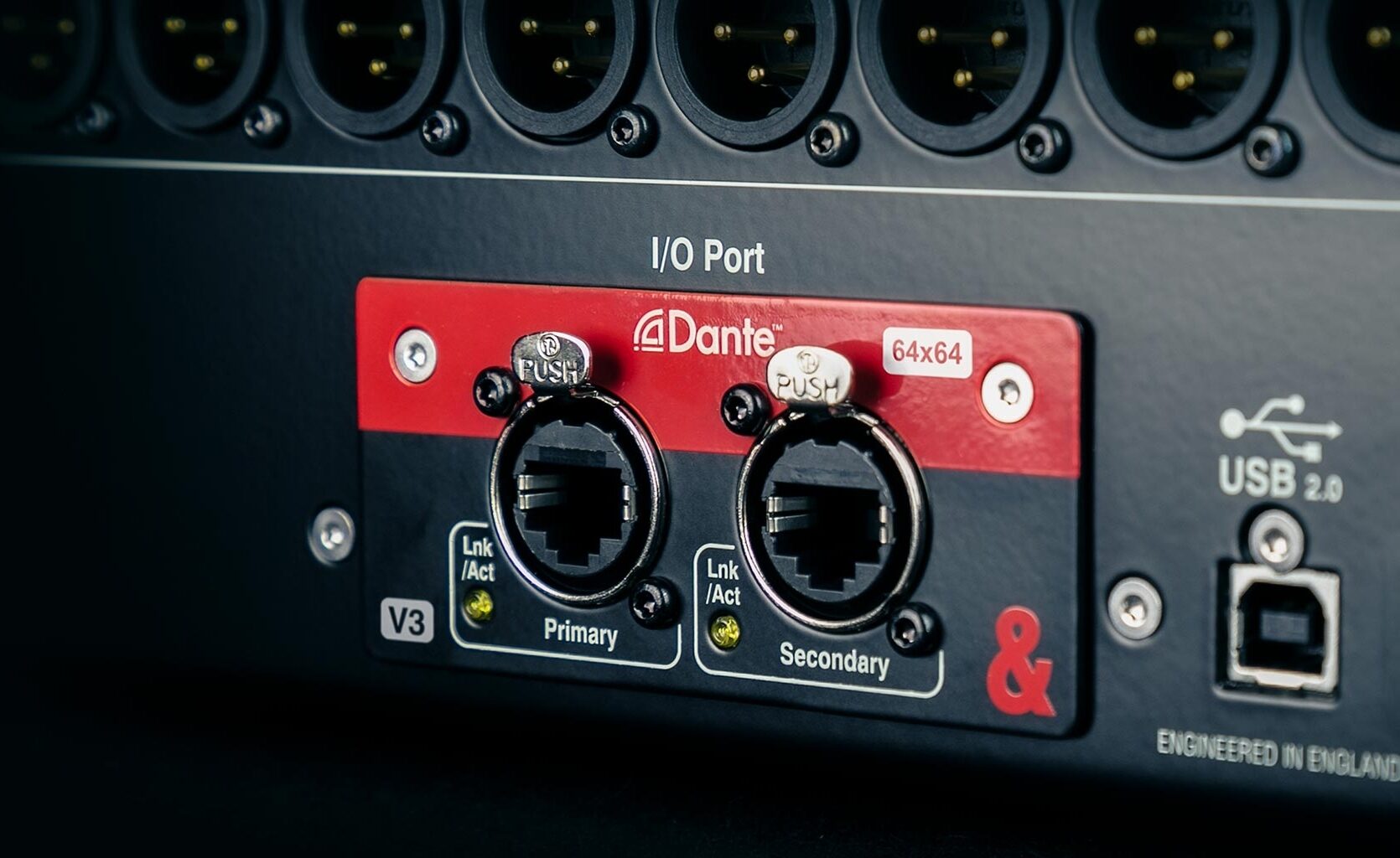 Allen and Heath SQ Dante 64x64 Network Card for SQ Mixers and AHM Processors, In Use