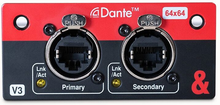 Allen and Heath SQ Dante 64x64 Network Card for SQ Mixers and AHM Processors, Action Position Back