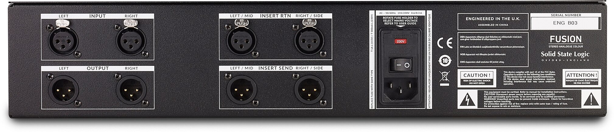 Solid State Logic SSL Fusion Stereo Analogue Color Mix Bus Processor, New, Action Position Back