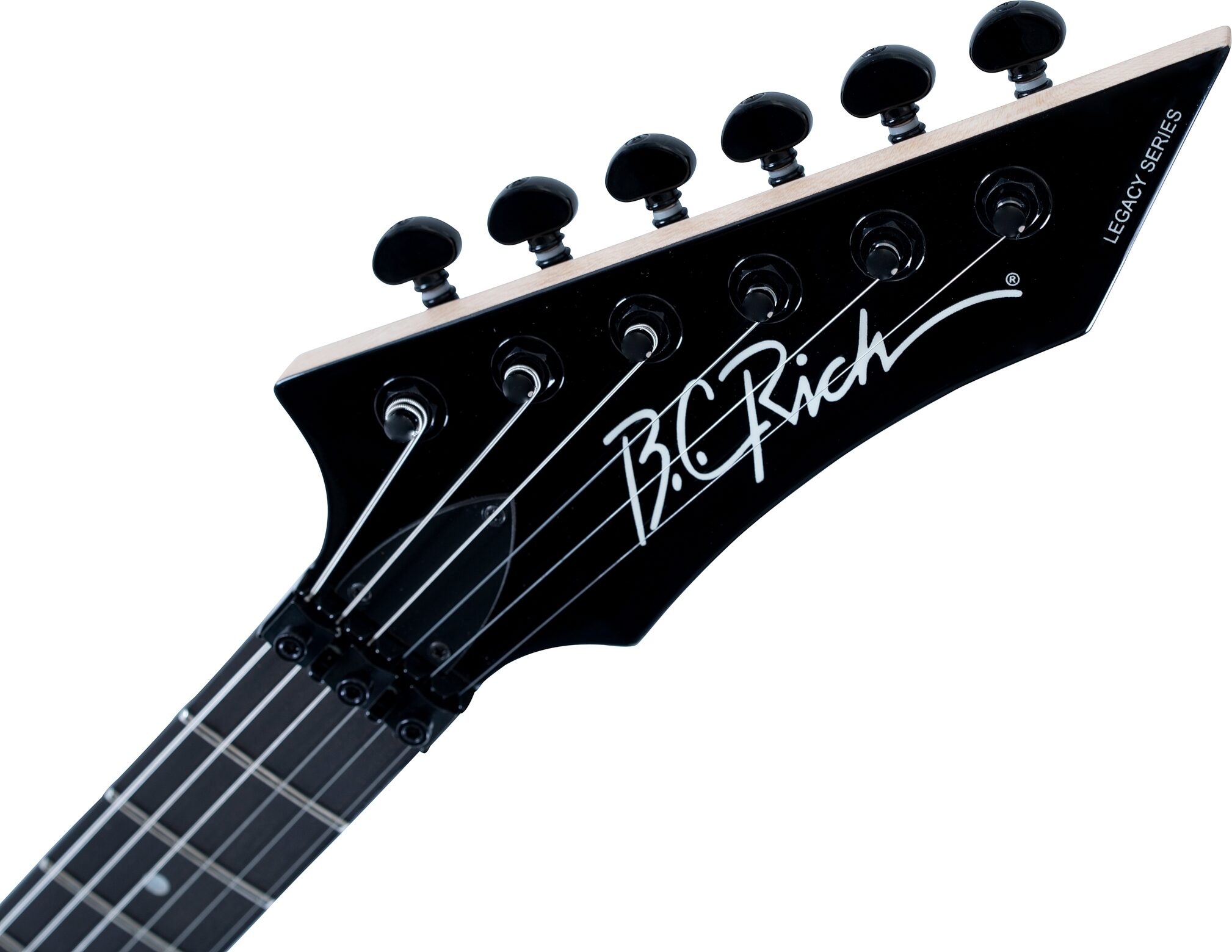 B.C. Rich ST3 Retro II Floyd Rose Electric Guitar, Black, Action Position Back