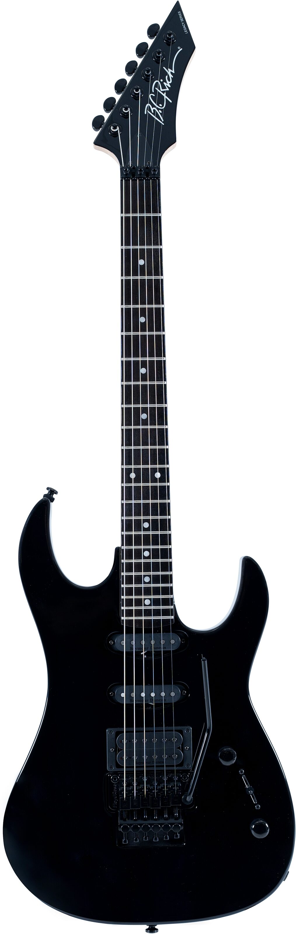 B.C. Rich ST3 Retro II Floyd Rose Electric Guitar, Black, Action Position Back