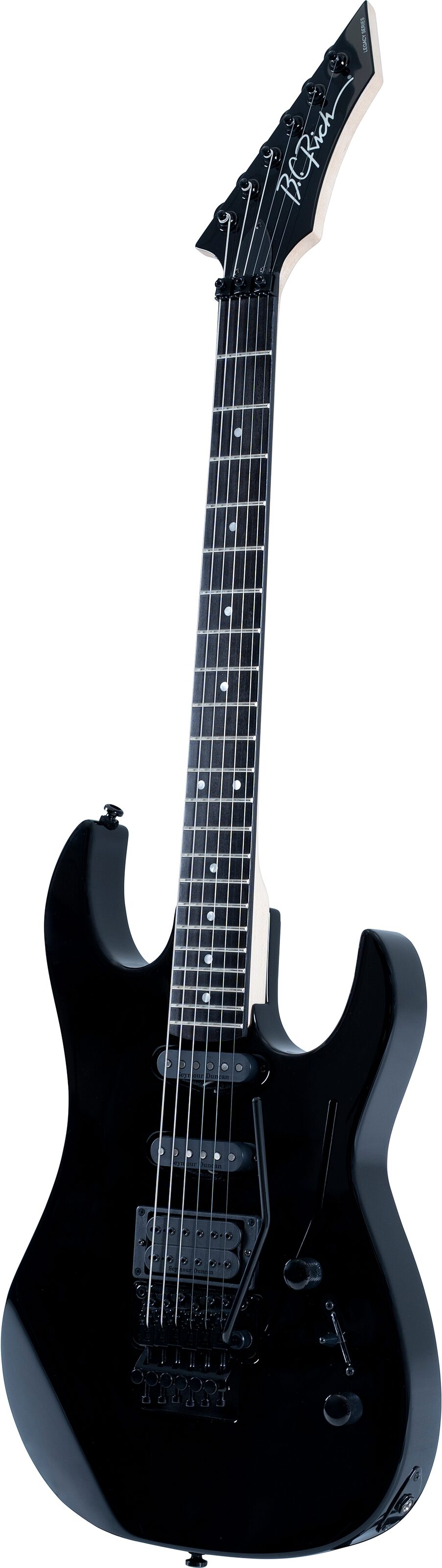 B.C. Rich ST3 Retro II Floyd Rose Electric Guitar, Black, Action Position Back