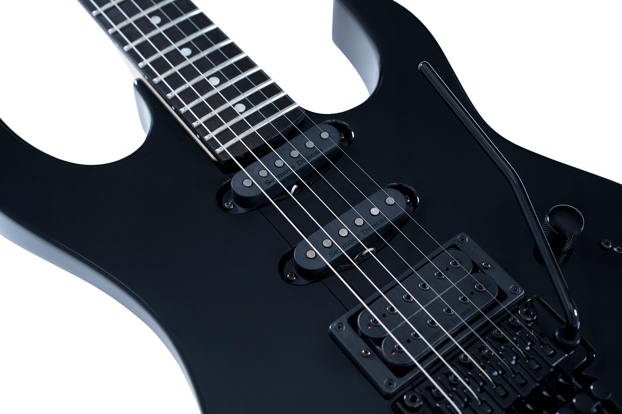 B.C. Rich ST3 Retro II Floyd Rose Electric Guitar, Black, Action Position Back