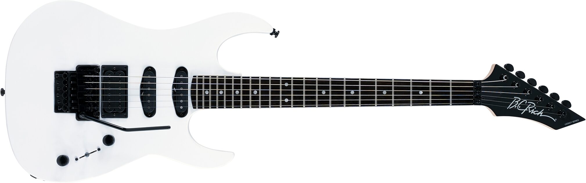 B.C. Rich ST3 Retro II Floyd Rose Electric Guitar, White, Action Position Back