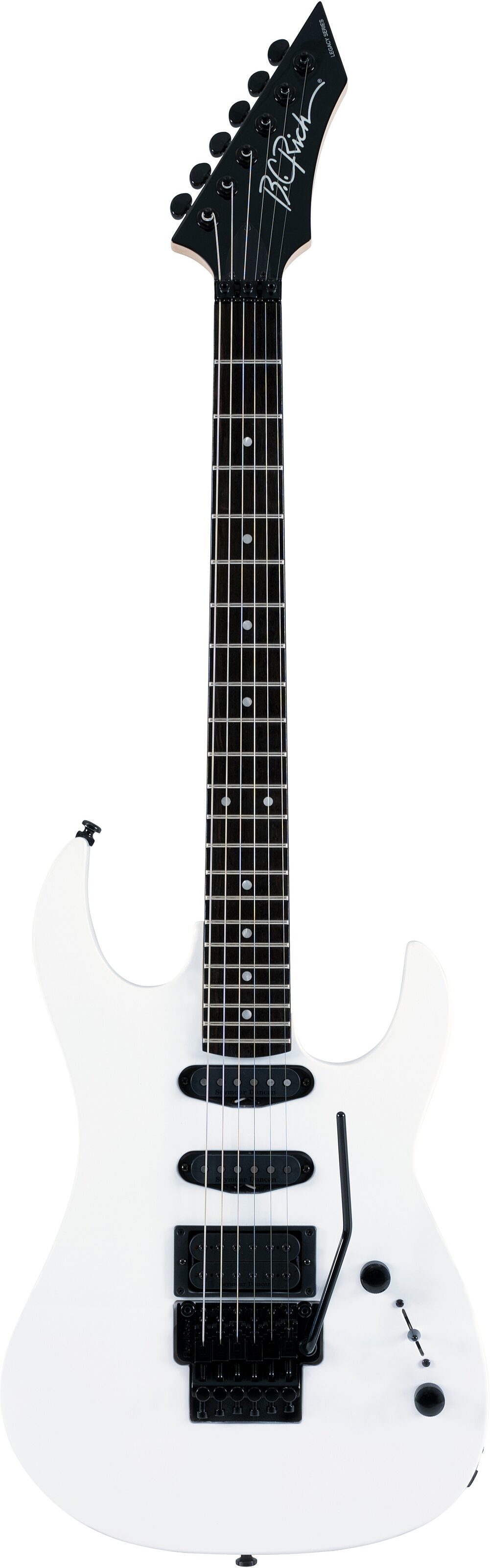 B.C. Rich ST3 Retro II Floyd Rose Electric Guitar, White, Action Position Back