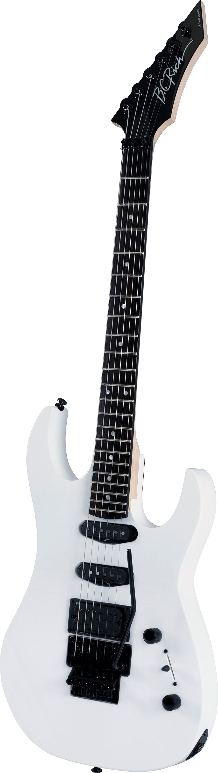 B.C. Rich ST3 Retro II Floyd Rose Electric Guitar, White, Action Position Back