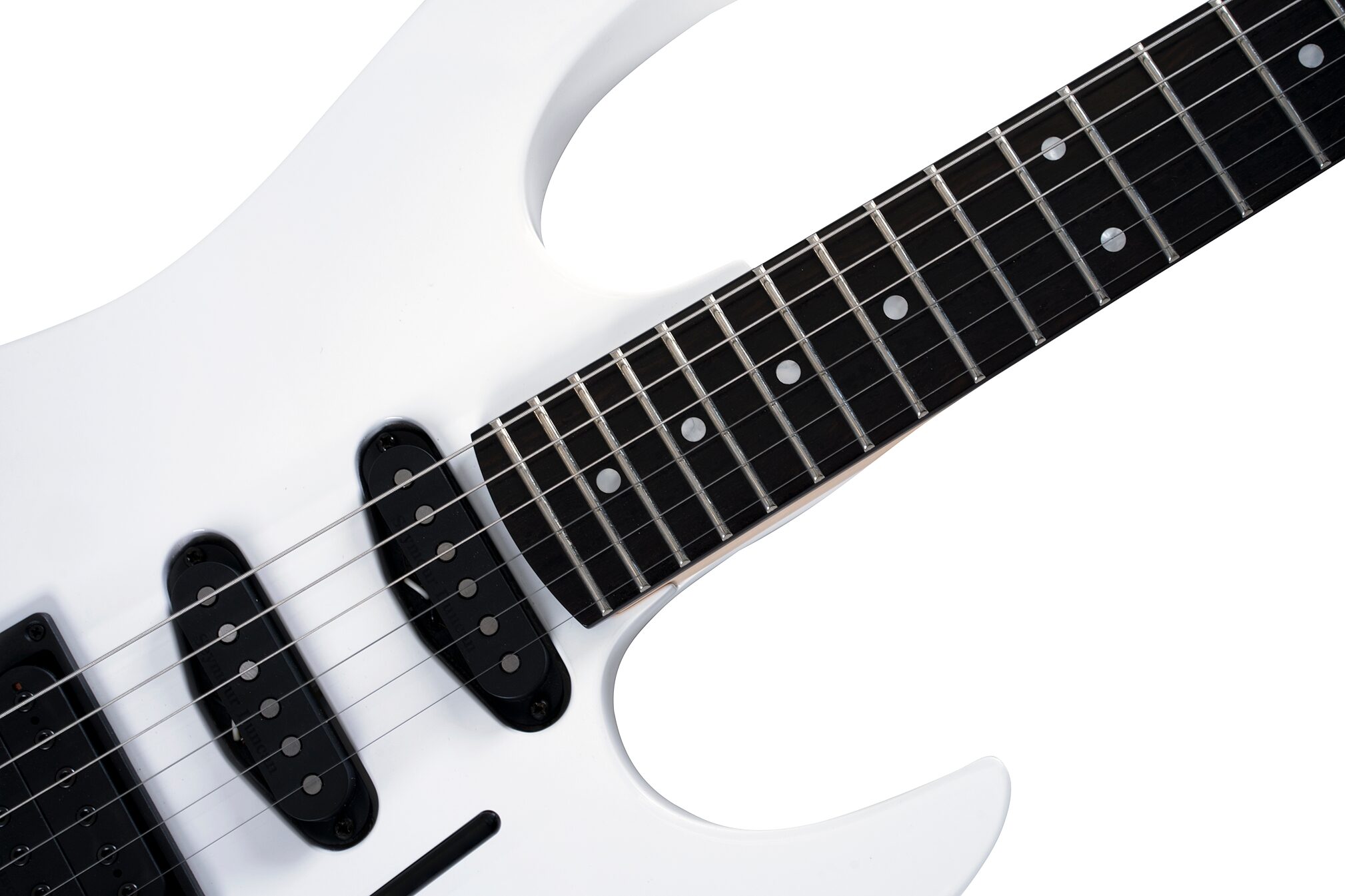 B.C. Rich ST3 Retro II Floyd Rose Electric Guitar, White, Action Position Back