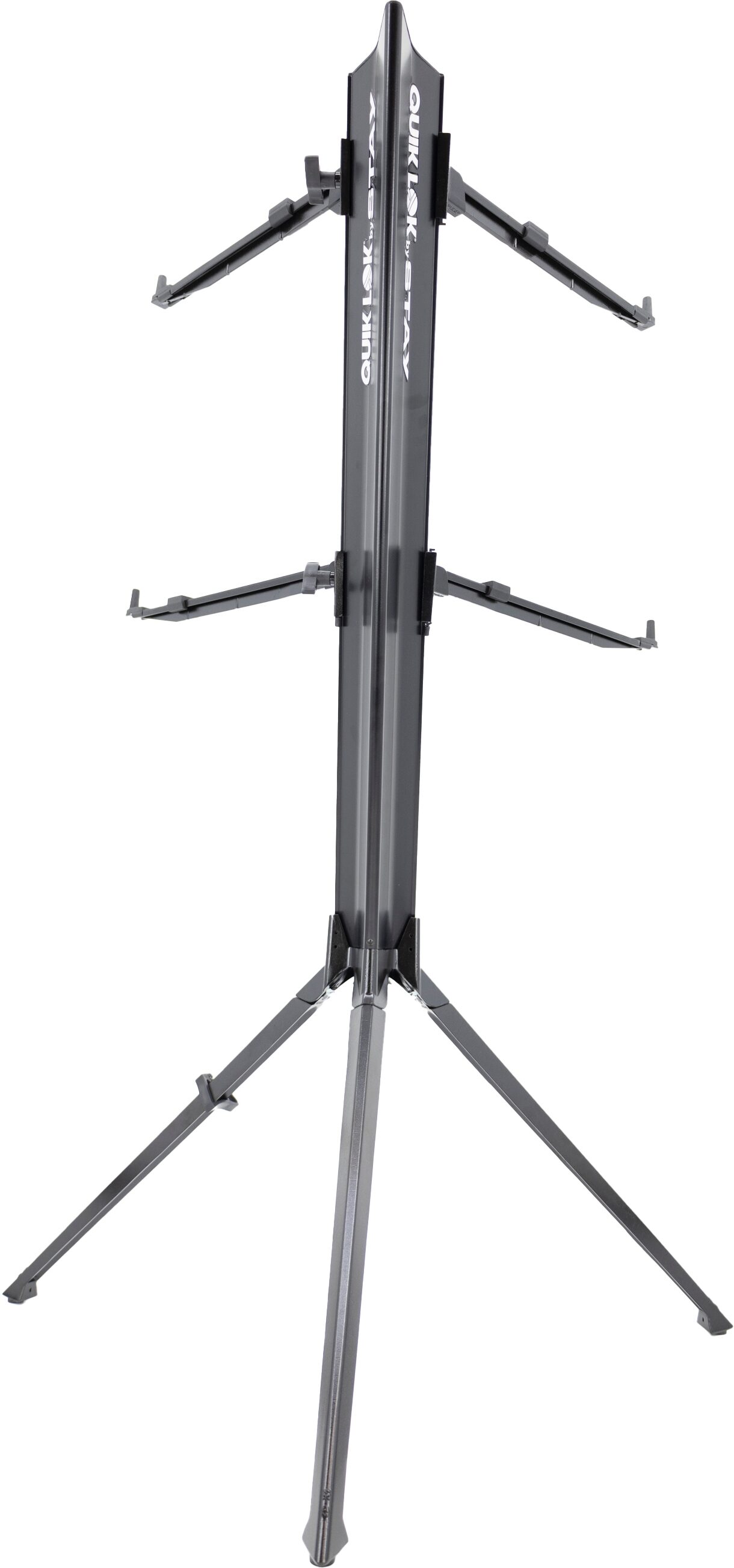 Quik Lok Stay Intruder 2-Tier Keyboard Stand, Black, Action Position Back