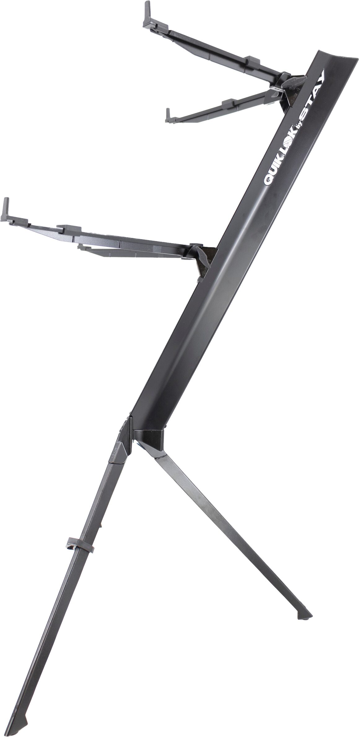 Quik Lok Stay Intruder 2-Tier Keyboard Stand, Black, Action Position Back