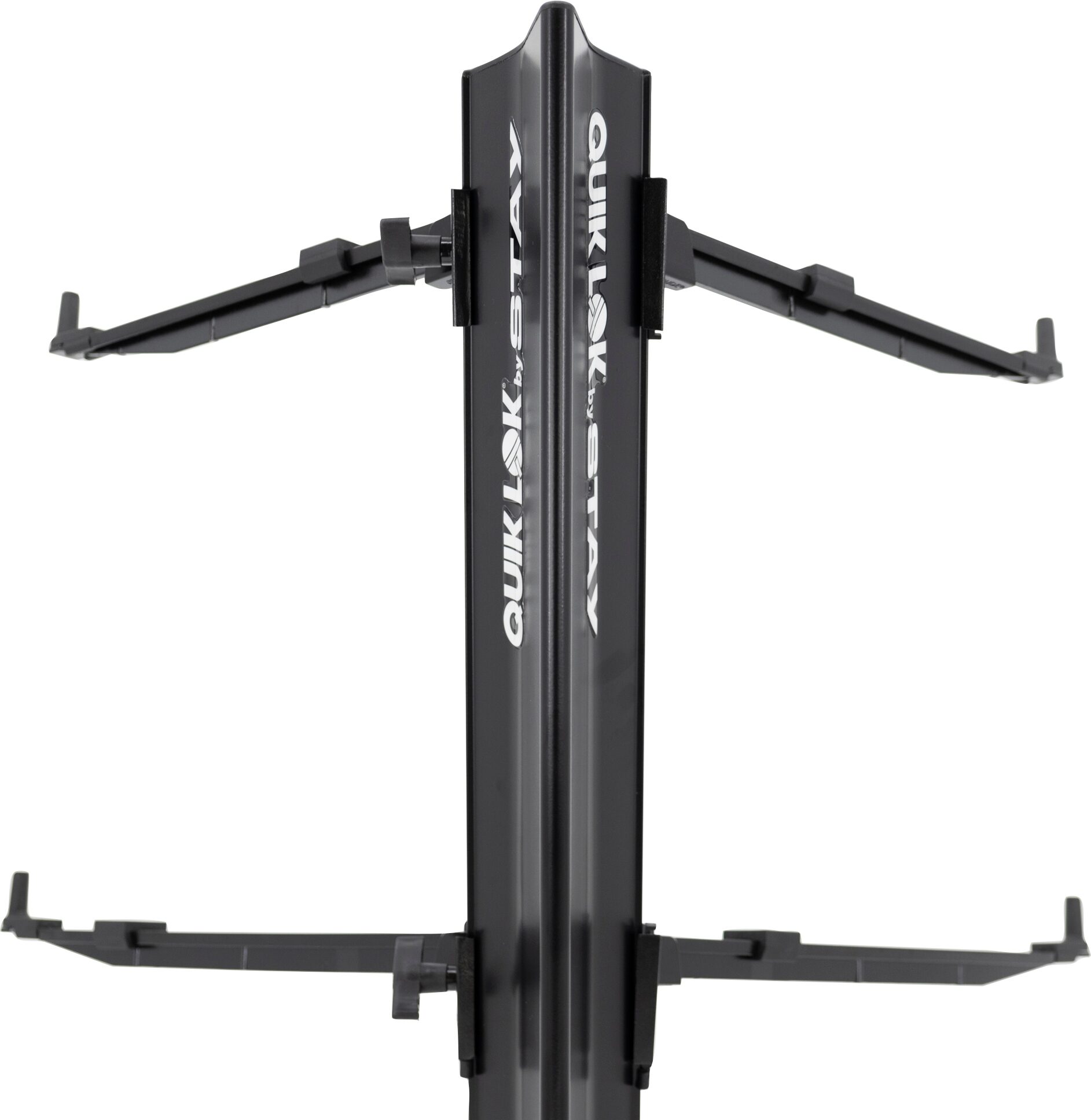 Quik Lok Stay Intruder 2-Tier Keyboard Stand, Black, Action Position Back