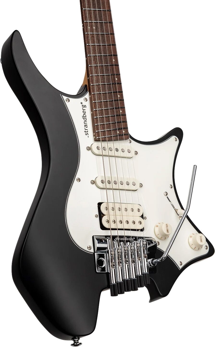 Strandberg Boden Classic NX 6 Tremolo Electric Guitar (with Gig Bag), Black, Action Position Back