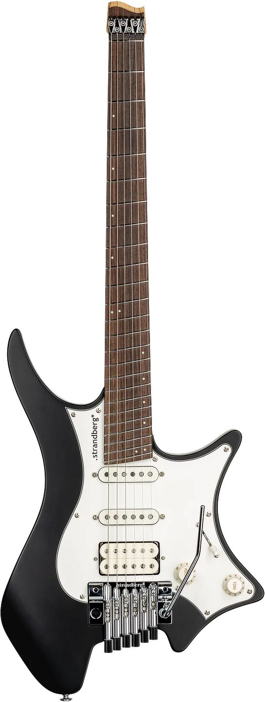 Strandberg Boden Classic NX 6 Tremolo Electric Guitar (with Gig Bag), Black, Action Position Back