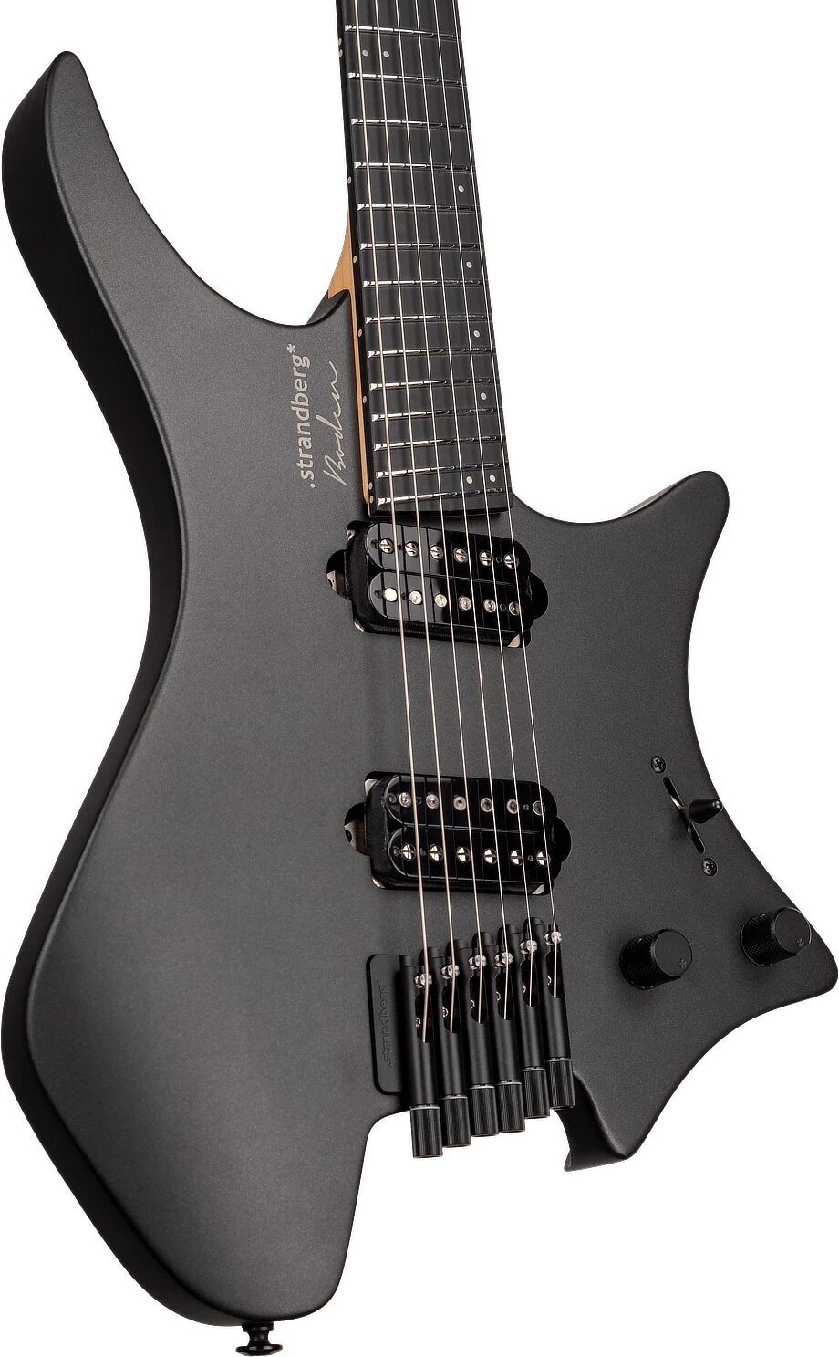 Strandberg Boden Metal NX 6 Electric Guitar (with Gig Bag), Black Granite, Action Position Back