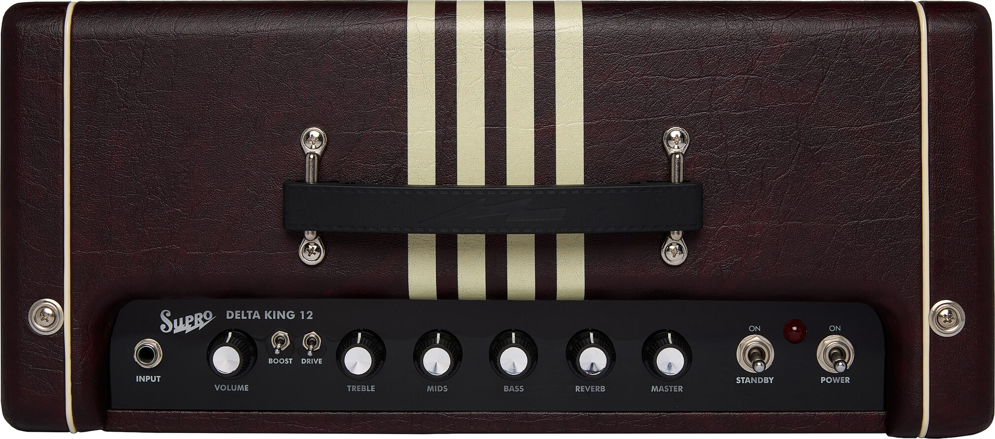 Supro Delta King 12 Guitar Combo Amplifier (15 Watts, 1x12"), Limited Edition Burgundy/Cream, Action Position Back