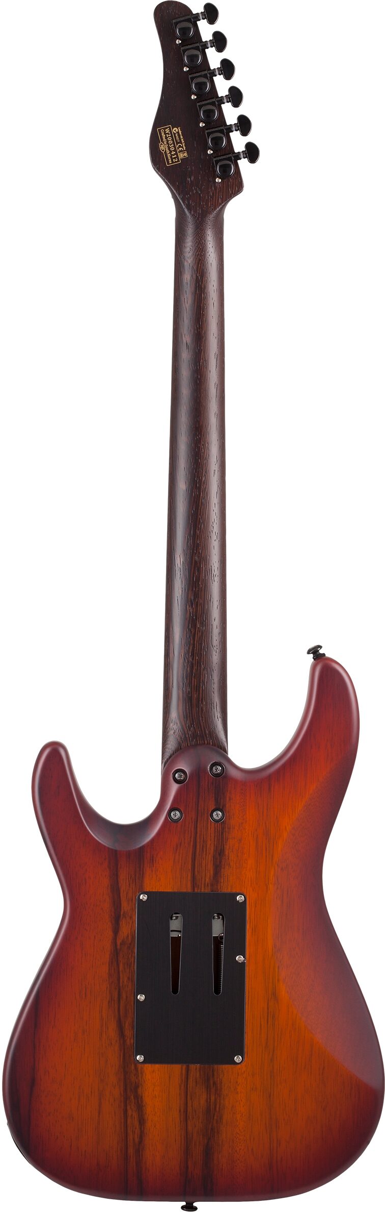 Schecter SVS Exotic Electric Guitar, Ziricote, Action Position Back