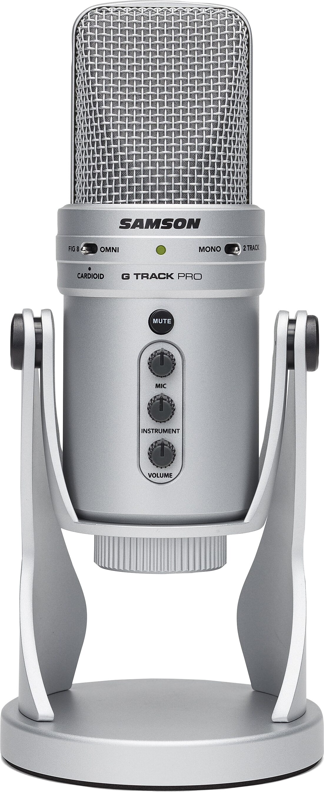 Samson G-Track Pro Studio USB Condenser Microphone, Silver, Action Position Back
