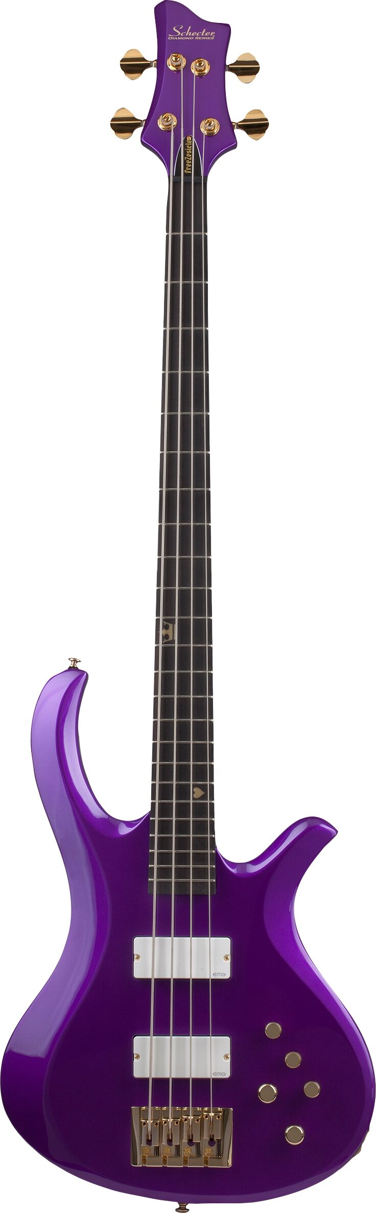 Schecter FreeZesicle 4 Electric Bass, Purple, Action Position Back