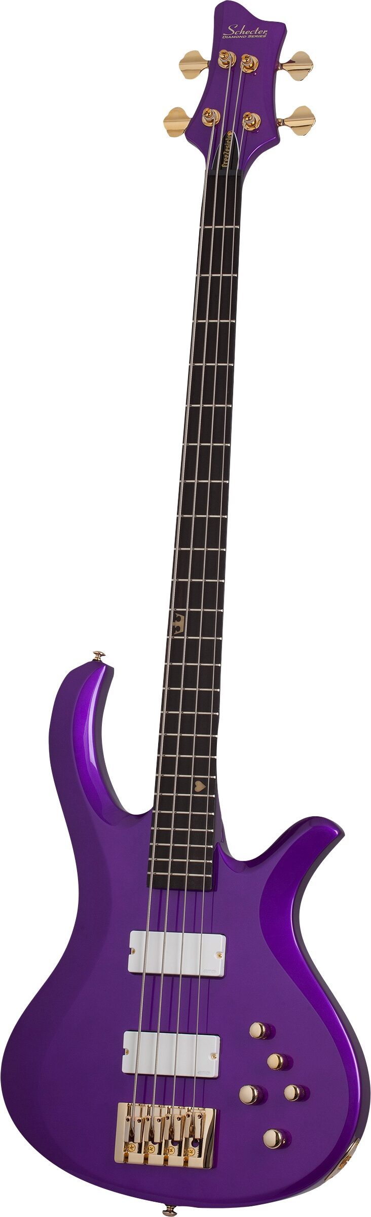Schecter FreeZesicle 4 Electric Bass, Purple, Action Position Back