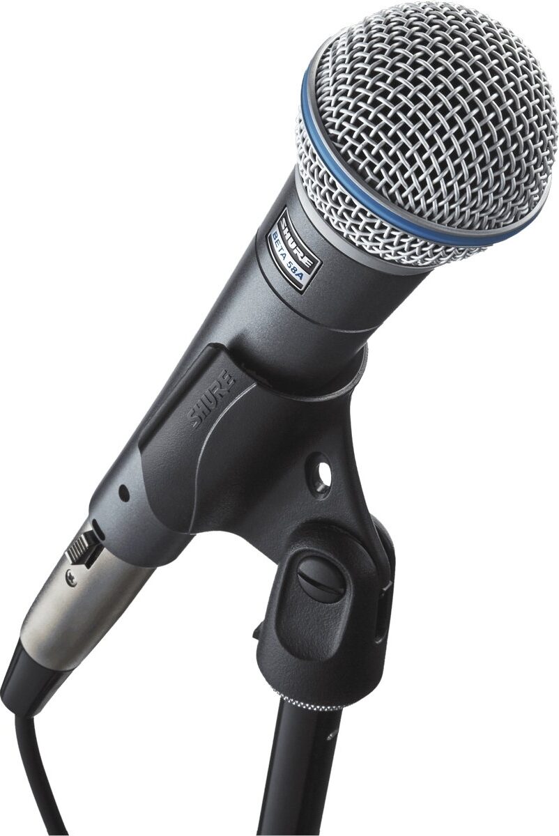 Shure Beta 58A Supercardioid Dynamic Microphone, With Tripod Boom Mic Stand, View4