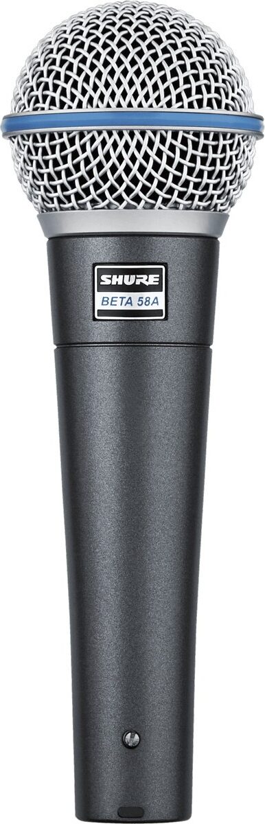 Shure Beta 58A Supercardioid Dynamic Microphone, With Tripod Boom Mic Stand, Mic