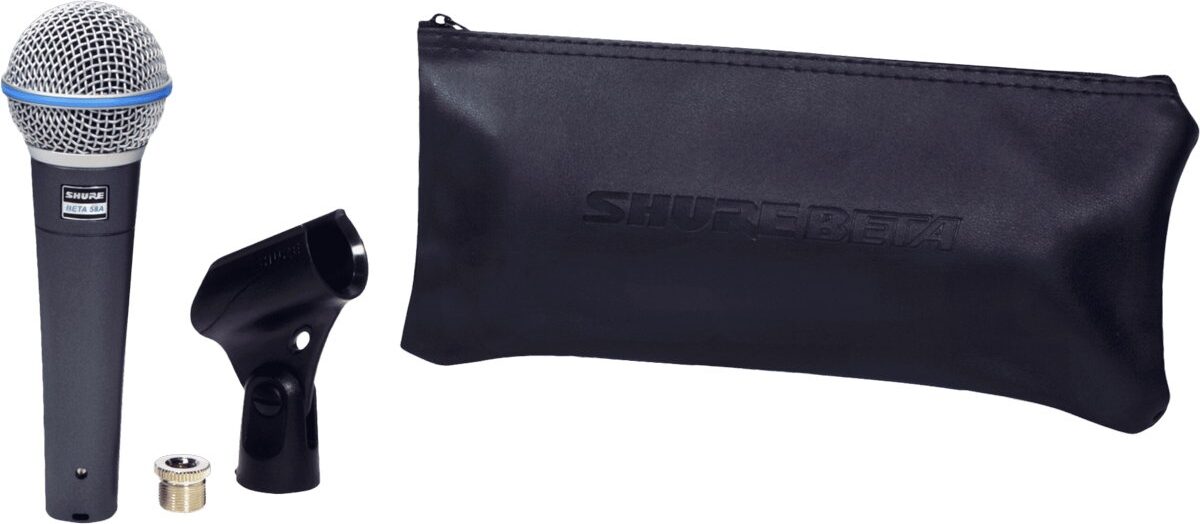 Shure Beta 58A Supercardioid Dynamic Microphone, With Tripod Boom Mic Stand, View6