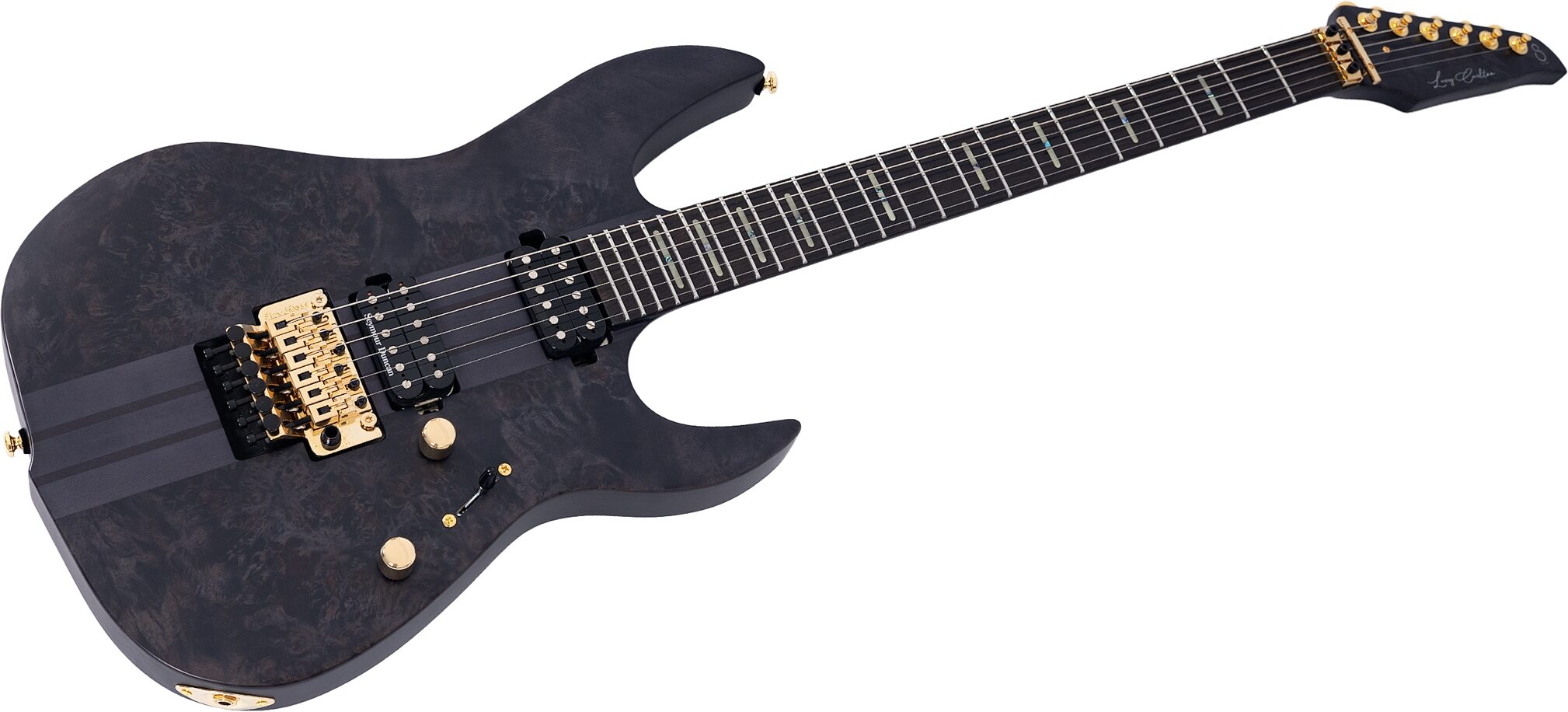 Sire Larry Carlton X10 Electric Guitar (with Gig Bag), Transparent Black Satin, Action Position Back
