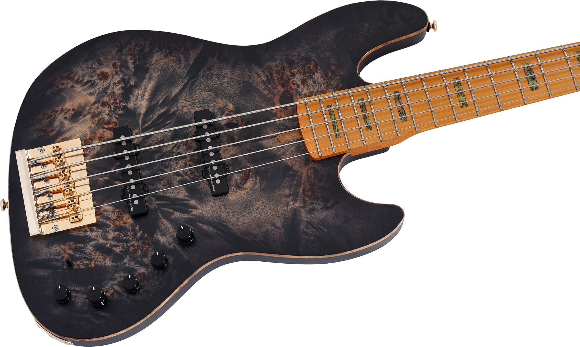 Sire Marcus Miller V10 Electric Bass, 5-String, Transparent Black Satin, Action Position Back