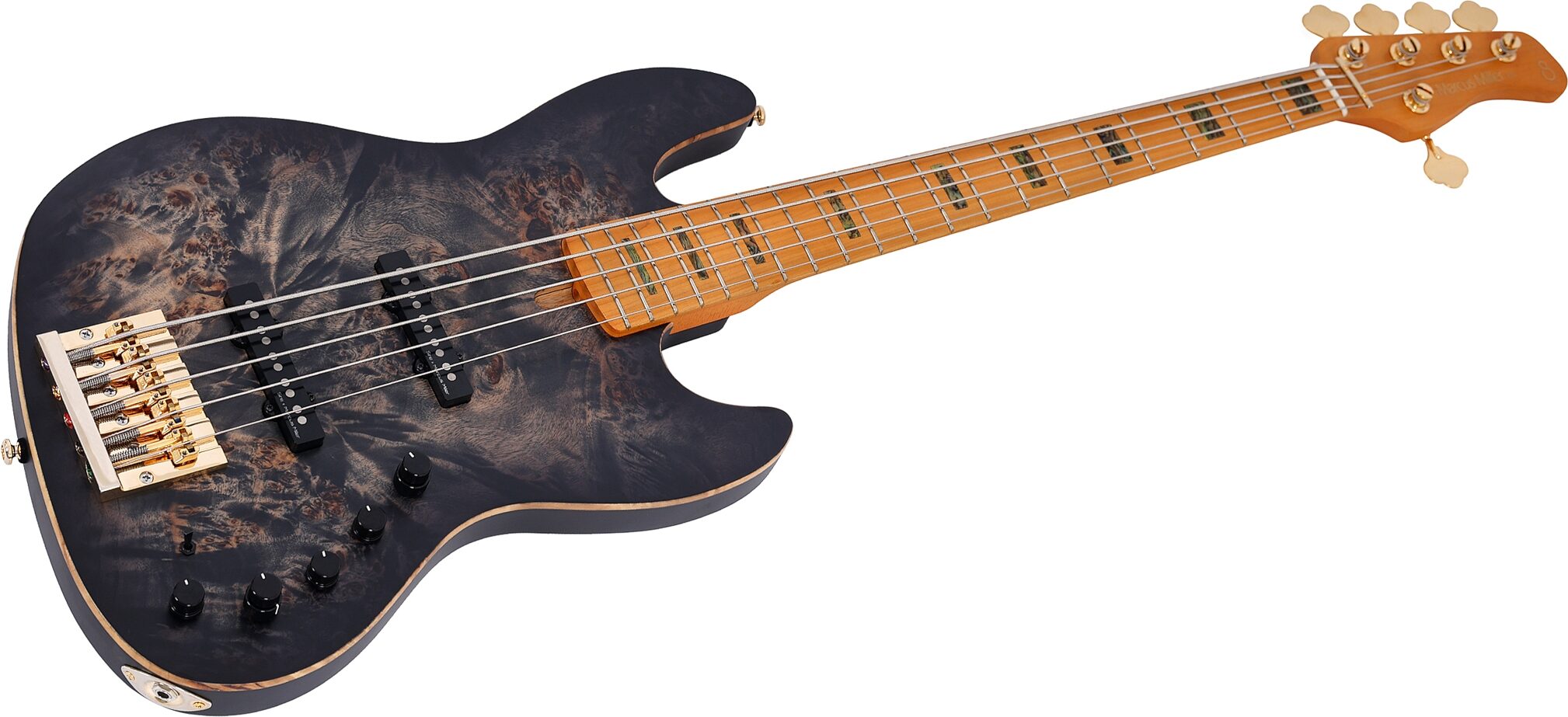 Sire Marcus Miller V10 Electric Bass, 5-String, Transparent Black Satin, Action Position Back