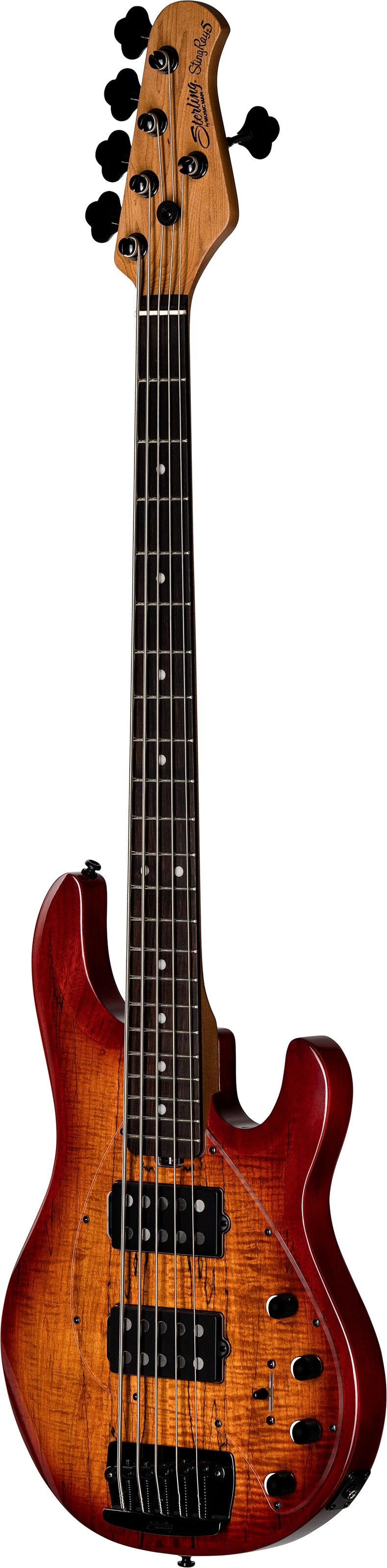 Sterling by Music Man Ray35HH Spalted Maple Electric Bass (with Gig Bag), Action Position Back