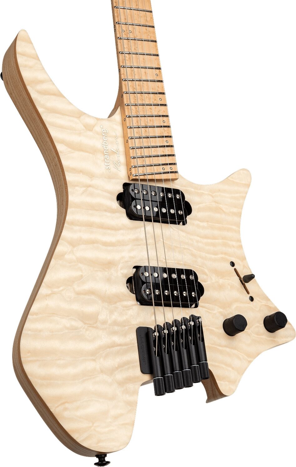 Strandberg Boden Original NX6 Electric Guitar (with Gig Bag), Natural Quilt, Action Position Back